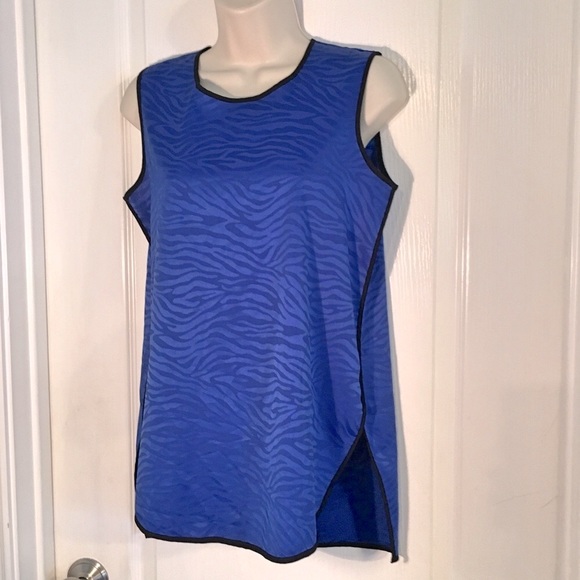 Vince Camuto Royal Blue With Black Trim Blouse - Picture 4 of 7